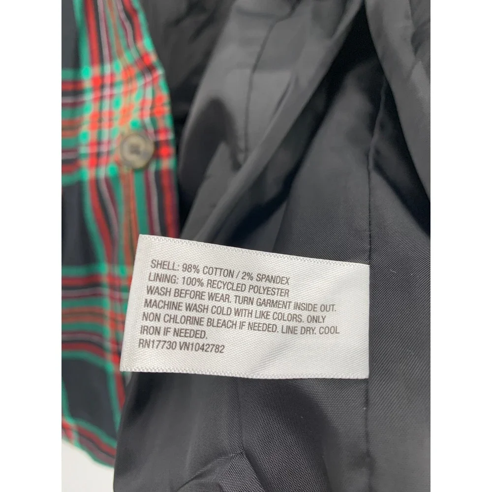 Cat & Jack Blazer Jacket Boys 10 Green Red Plaid Tartan Holiday Formal